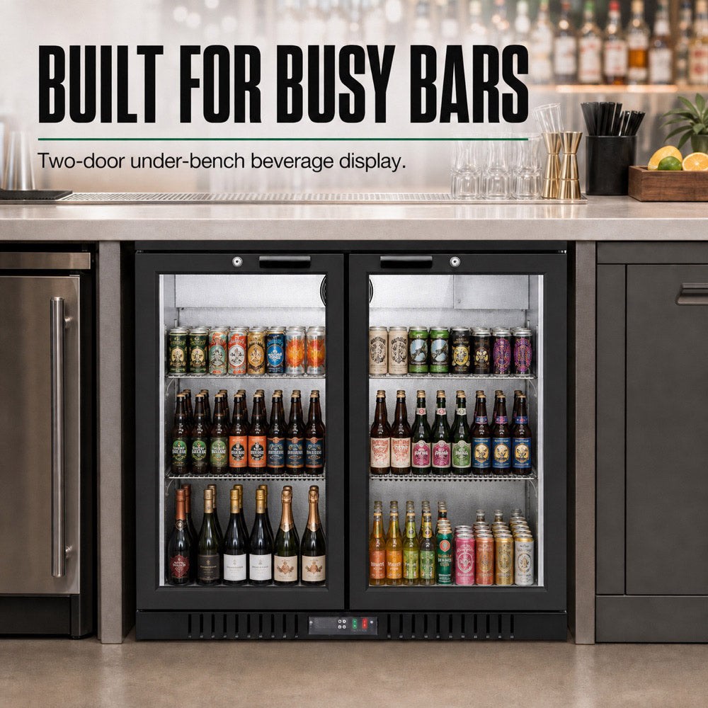 Image of Thermaster LG-208HC Under Bench Two Door Bar Fridge/Cooler