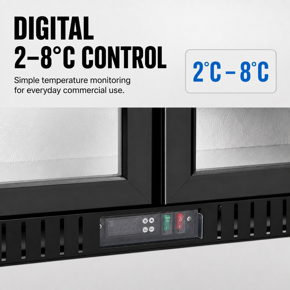 Image of Thermaster LG-208HC Under Bench Two Door Bar Fridge/Cooler