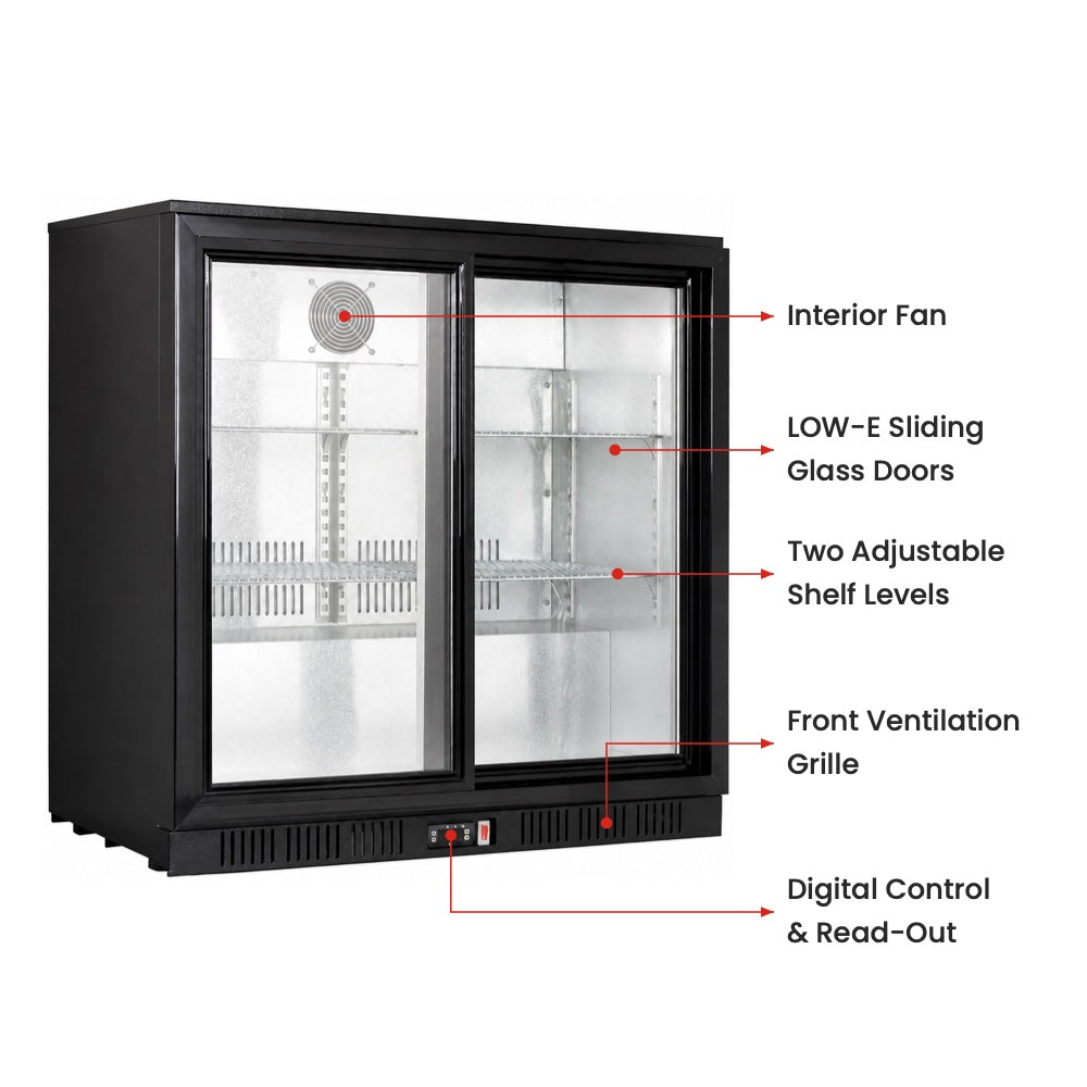 Image of Thermaster LG-208SC Under Bench Two Sliding Door Bar Fridge/Cooler