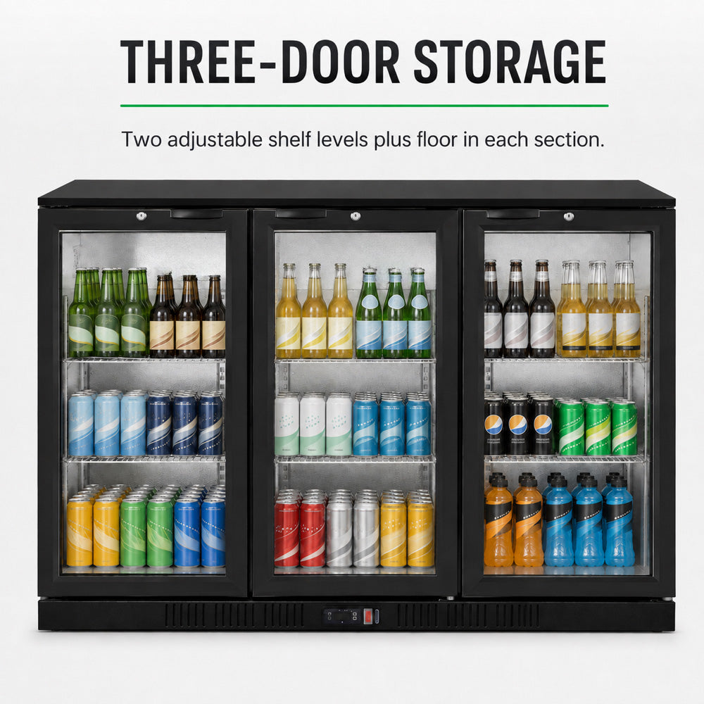 Image of Thermaster LG-330HC Under Bench Three Door Bar Fridge/Cooler