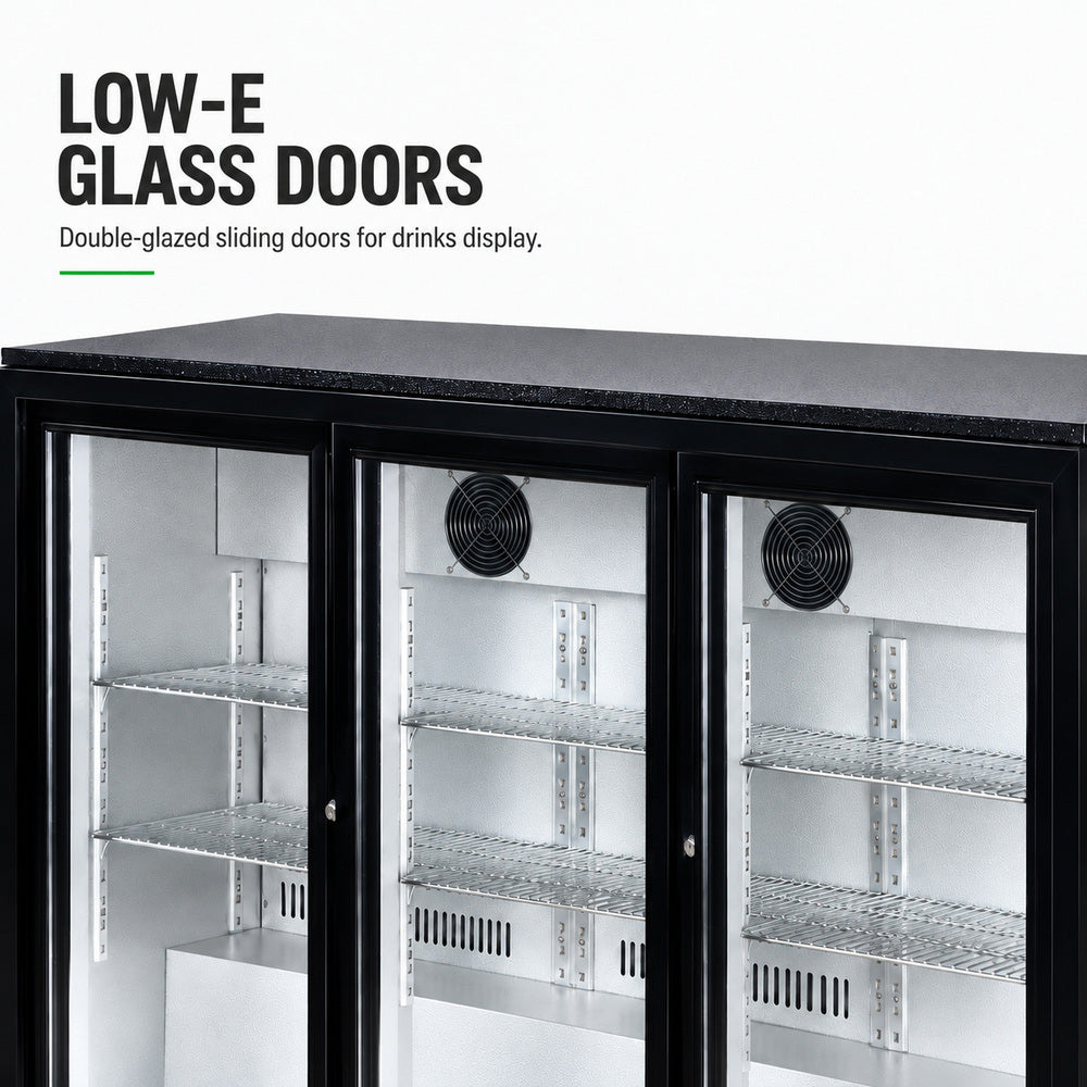 Image of Thermaster LG-330SC Under Bench Three Sliding Door Bar Fridge/Cooler