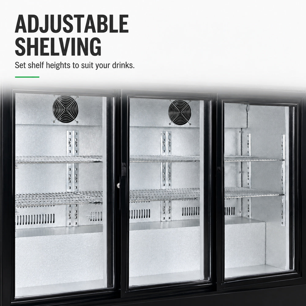 Image of Thermaster LG-330SC Under Bench Three Sliding Door Bar Fridge/Cooler