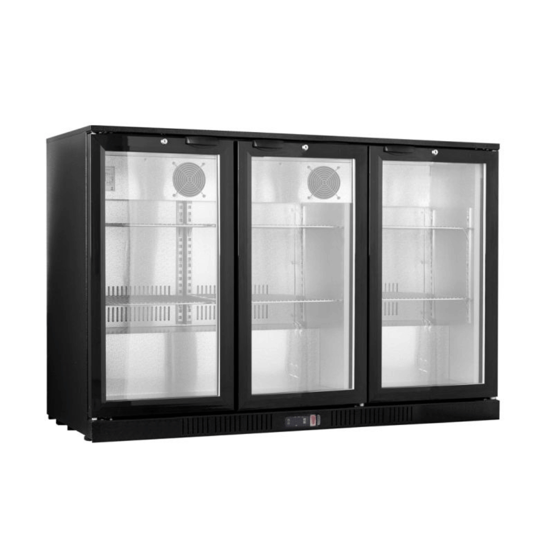 Image of Thermaster LG-330TD Under Bench three Heated Glass Doors Bar Fridge/Cooler with heater switch