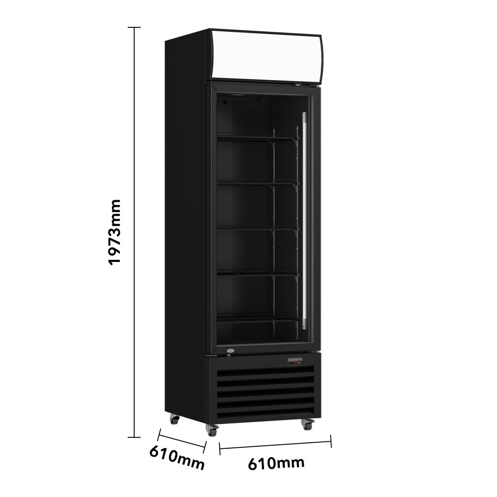 Image of Thermaster LG-370BP Single Glass Door Colourbond Upright Drink Fridge