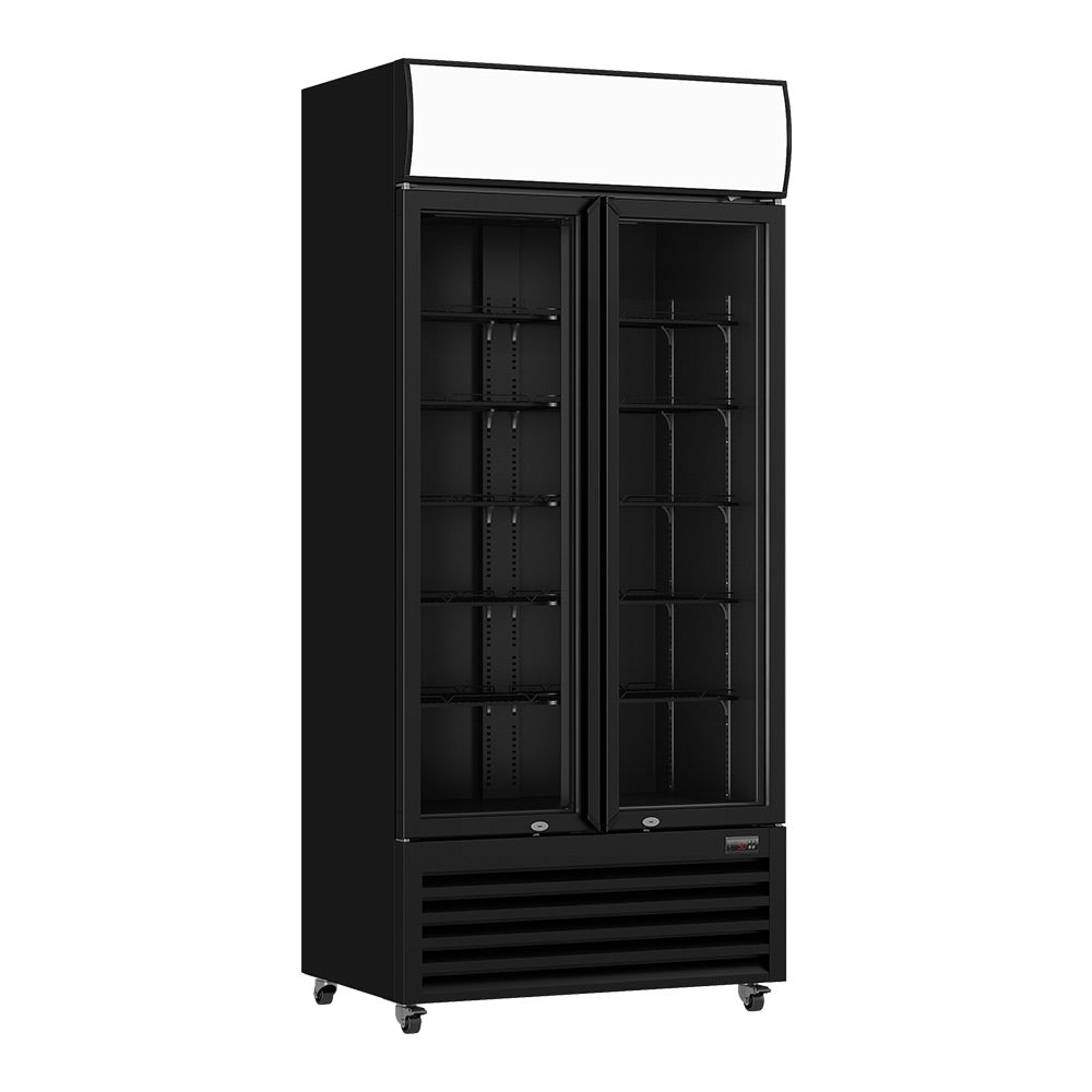 Image of Thermaster LG-580BP Double Glass Door Colourbond Upright Drink Fridge