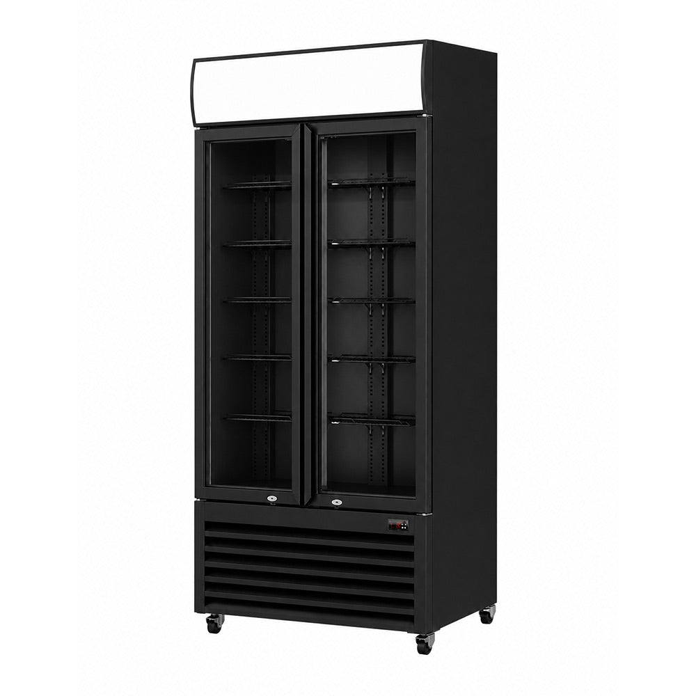 Image of Thermaster LG-580BP Double Glass Door Colourbond Upright Drink Fridge