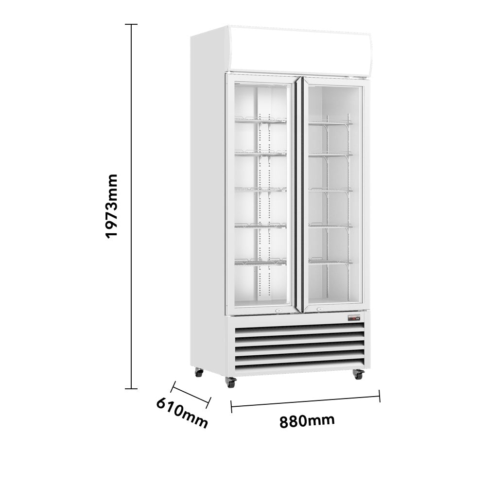 Image of Thermaster LG-580P Double Glass Door Colourbond Upright Drink Fridge
