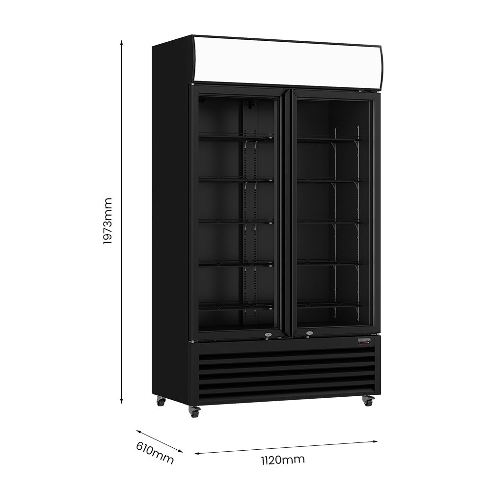 Image of Thermaster LG-730BP Two Glass Door Colourbond Upright Drink Fridge