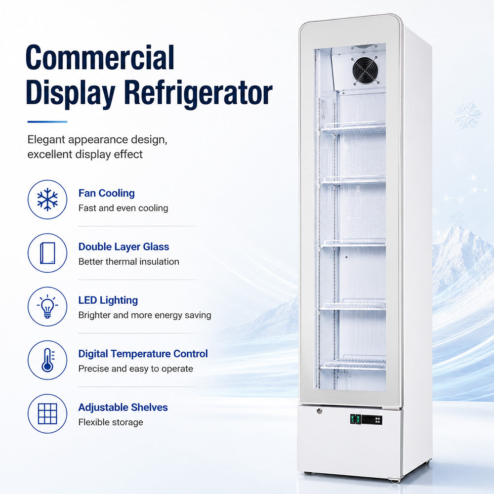 Image of Thermaster LG166FA SlimFit Upright Glass Door Beverage Fridge