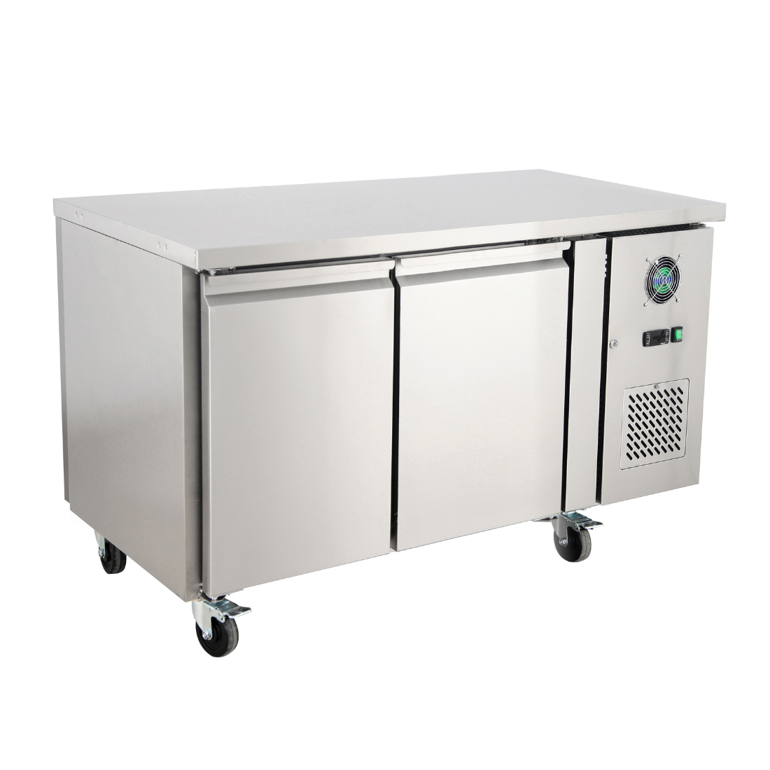 Image of Thermaster PA2100TNC 390L 2x2 Solid Door Pass-Through Ventilated 400x600mm Pan Refrigerated Central Counter