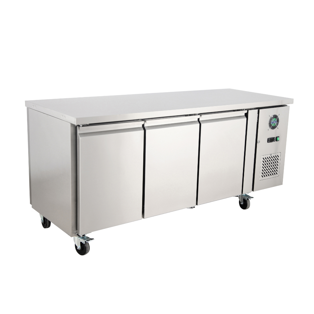 Image of Thermaster PA3100TNC 580L 2x3 Solid Door Pass-Through Ventilated 400x600mm Pan Refrigerated Central Counter