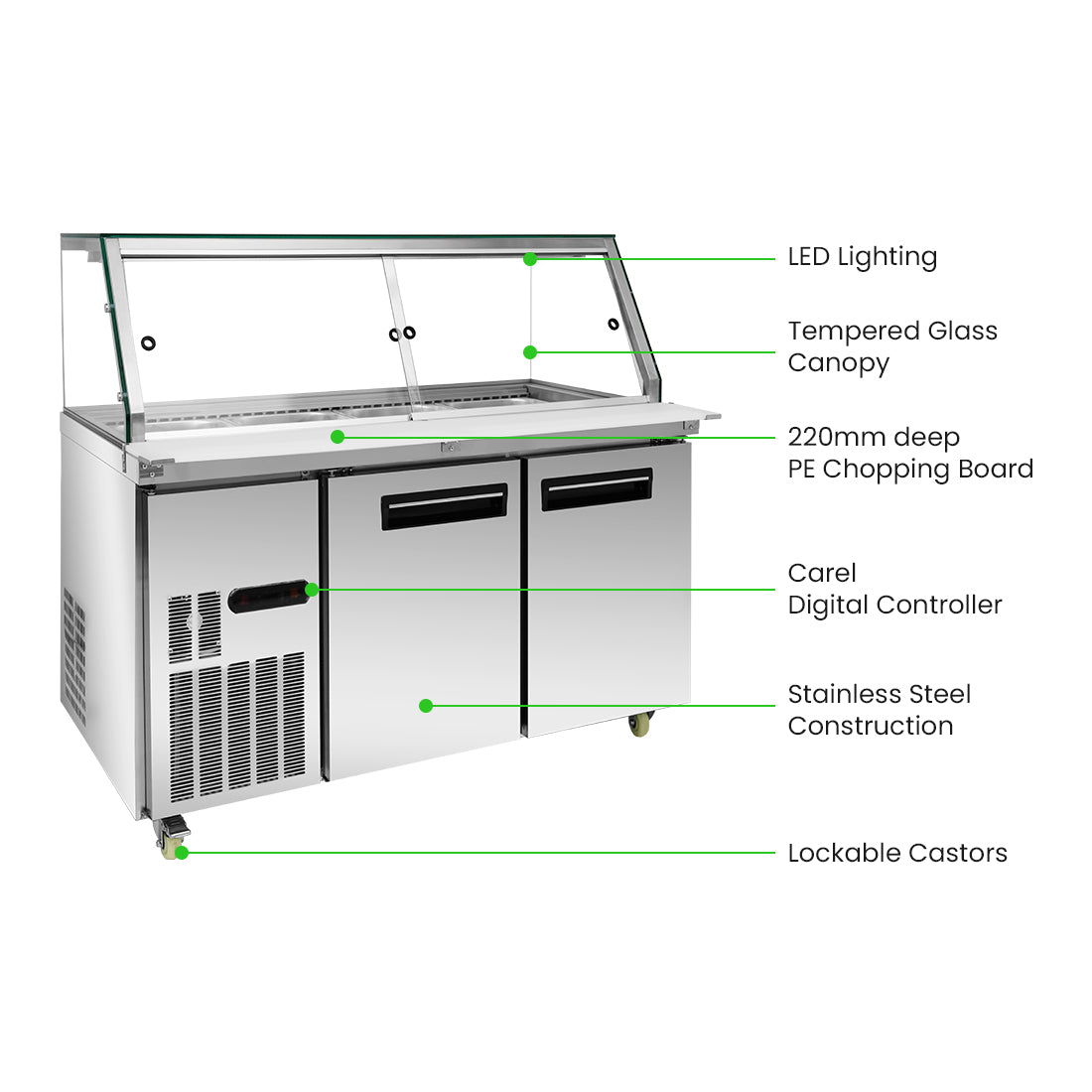 Image of Thermaster Cold Salad & Noodle Bar 4x1/1 GN Pans PG150FA-XG