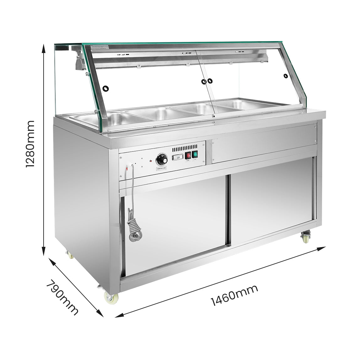 Image of Thermaster PG150FE-XG Wet and Dry Bain Marie Display 4x1/1 GN Pans