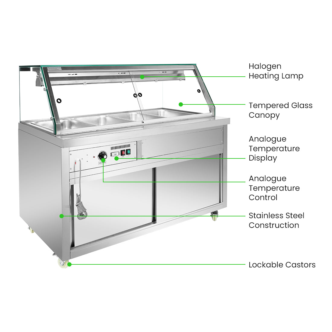 Image of Thermaster PG150FE-XG Wet and Dry Bain Marie Display 4x1/1 GN Pans