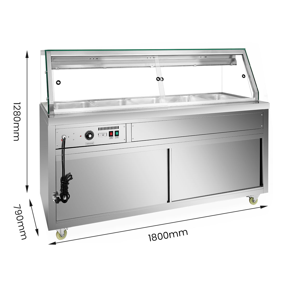 Image of Thermaster PG180FE-XG Wet and Dry Bain Marie Display 5x1/1 GN Pans