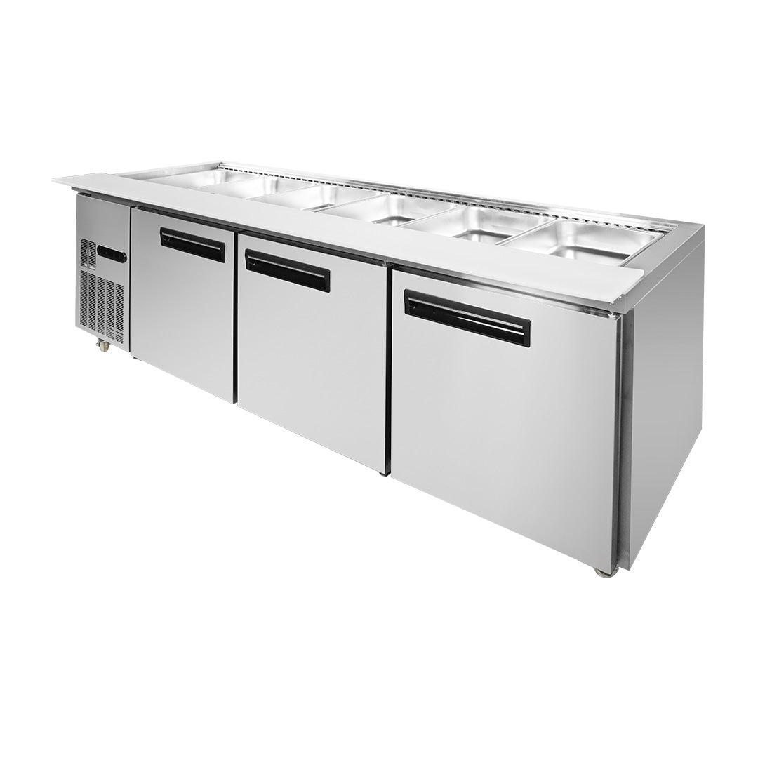 Image of Thermaster Three Door Cold Bench Salad Station 6x1/1 GN Pans PG210FA-XB