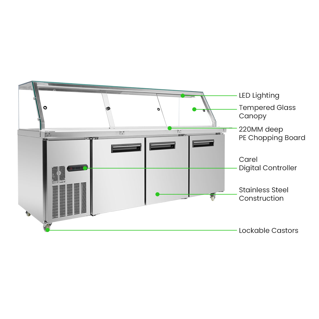 Image of Thermaster PG210FA-XG Cold Salad & Noodle Bar 6x1/1 GN Pans