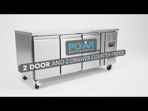 Image of Polar GD874-A U-Series 2 Door and 2 Drawer Counter Fridge 417Ltr