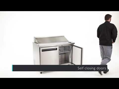 Image of Polar GD882-A U-Series Double Door Prep Counter Fridge 405Ltr