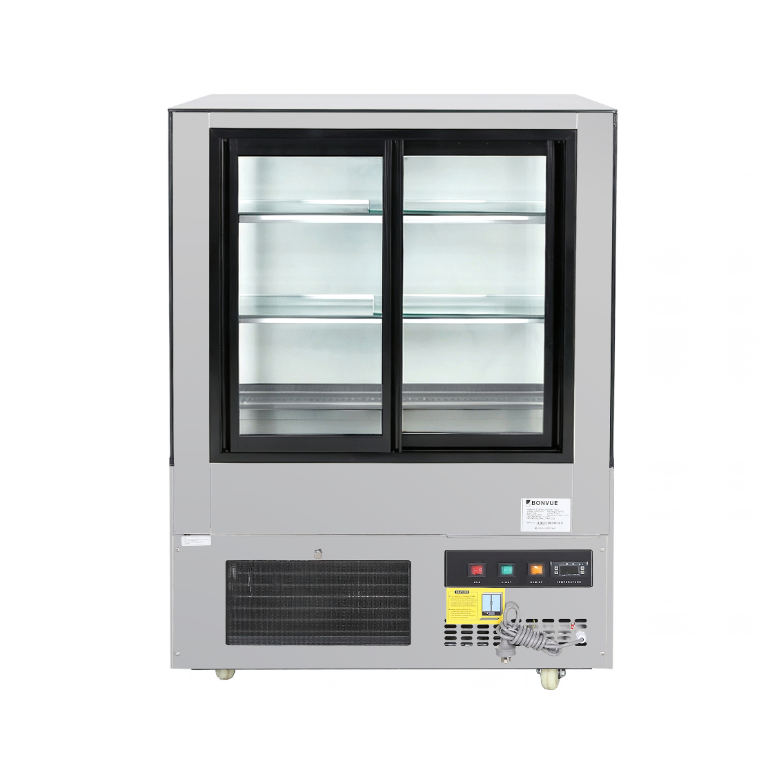 Image of Bonvue SC090FA-2XB Deluxe 900mm Square Glass Cake Display Cabinet