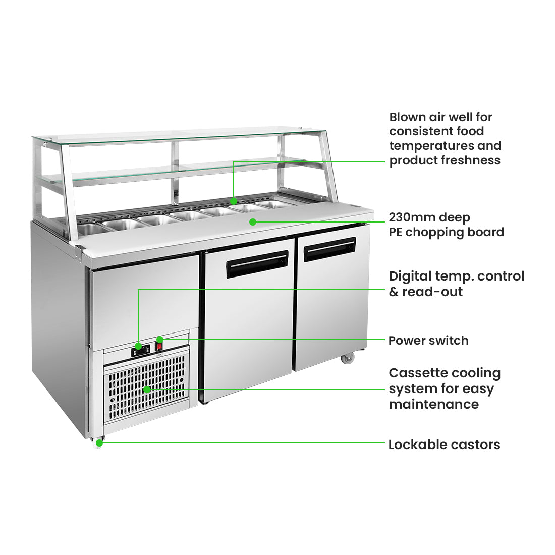 Image of Thermaster SCB/15 two door Deluxe Sandwich Bar