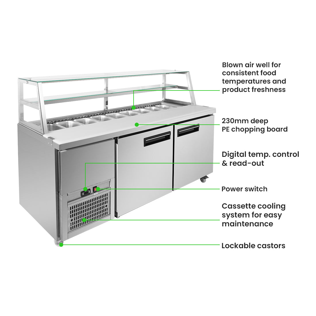 Image of Thermaster SCB/18 two large door DELUXE Sandwich Bar