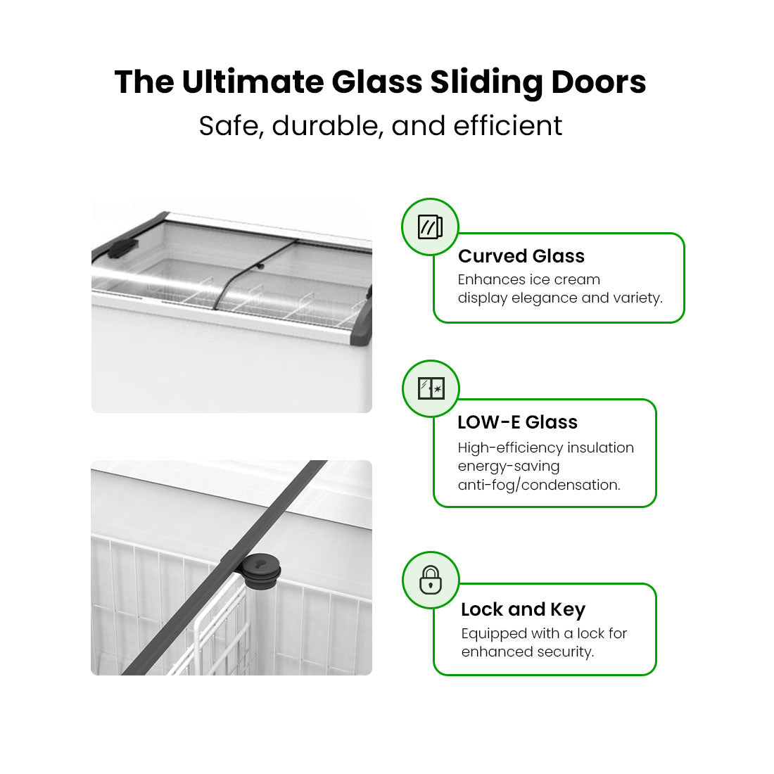 Image of Thermaster SD-406K Heavy Duty Supermarket Glass Sliding Lid Freezers 406L