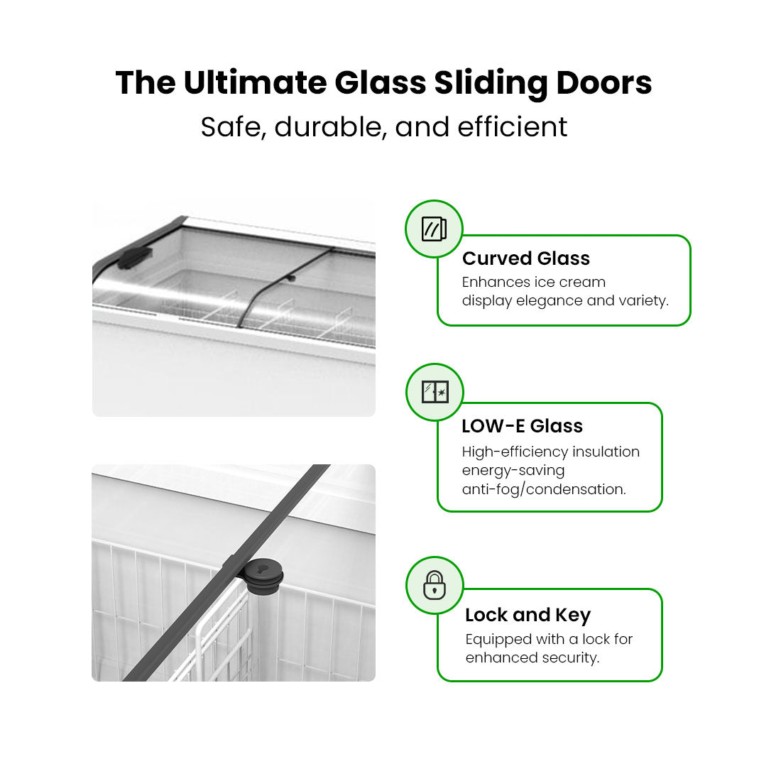 Image of Thermaster SD-576K Heavy Duty Supermarket Glass Sliding Lid Freezers 576L