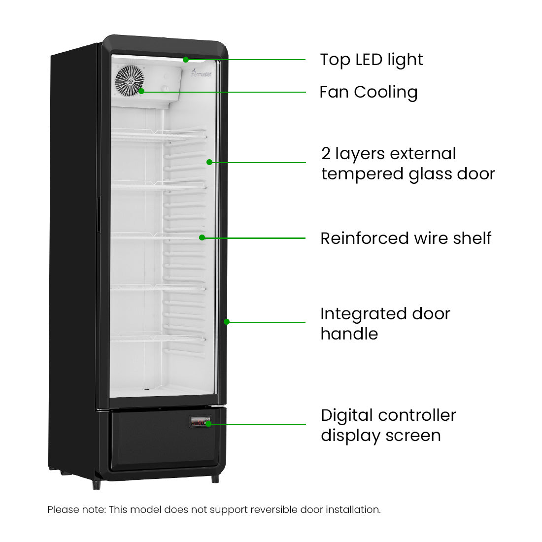Image of Thermaster SDC-258B Upright Glass Door Beverage Fridge