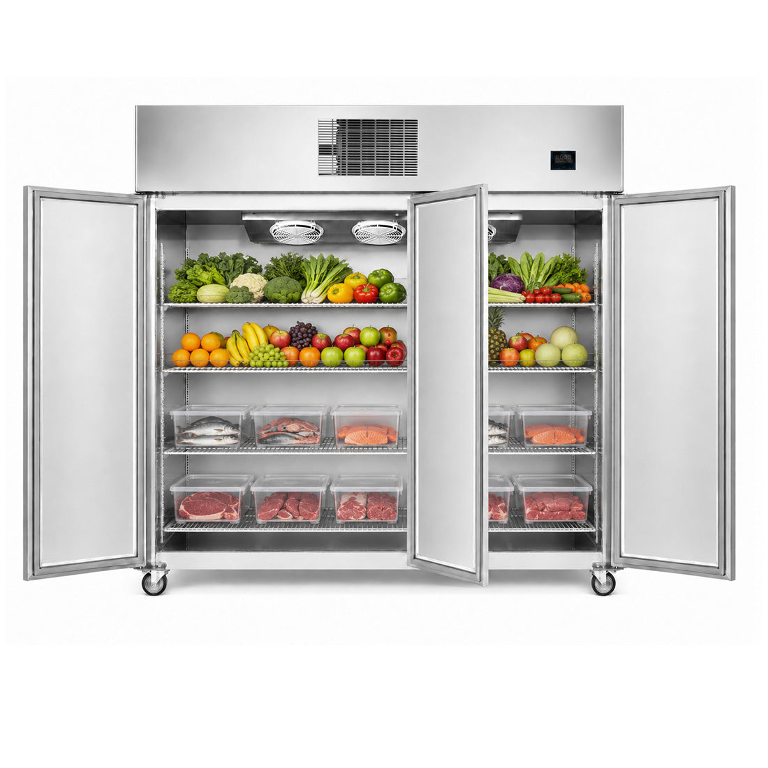 Image of Thermaster 1500L Full-Width Three Solid Door Upright Freezer — SFWF1500