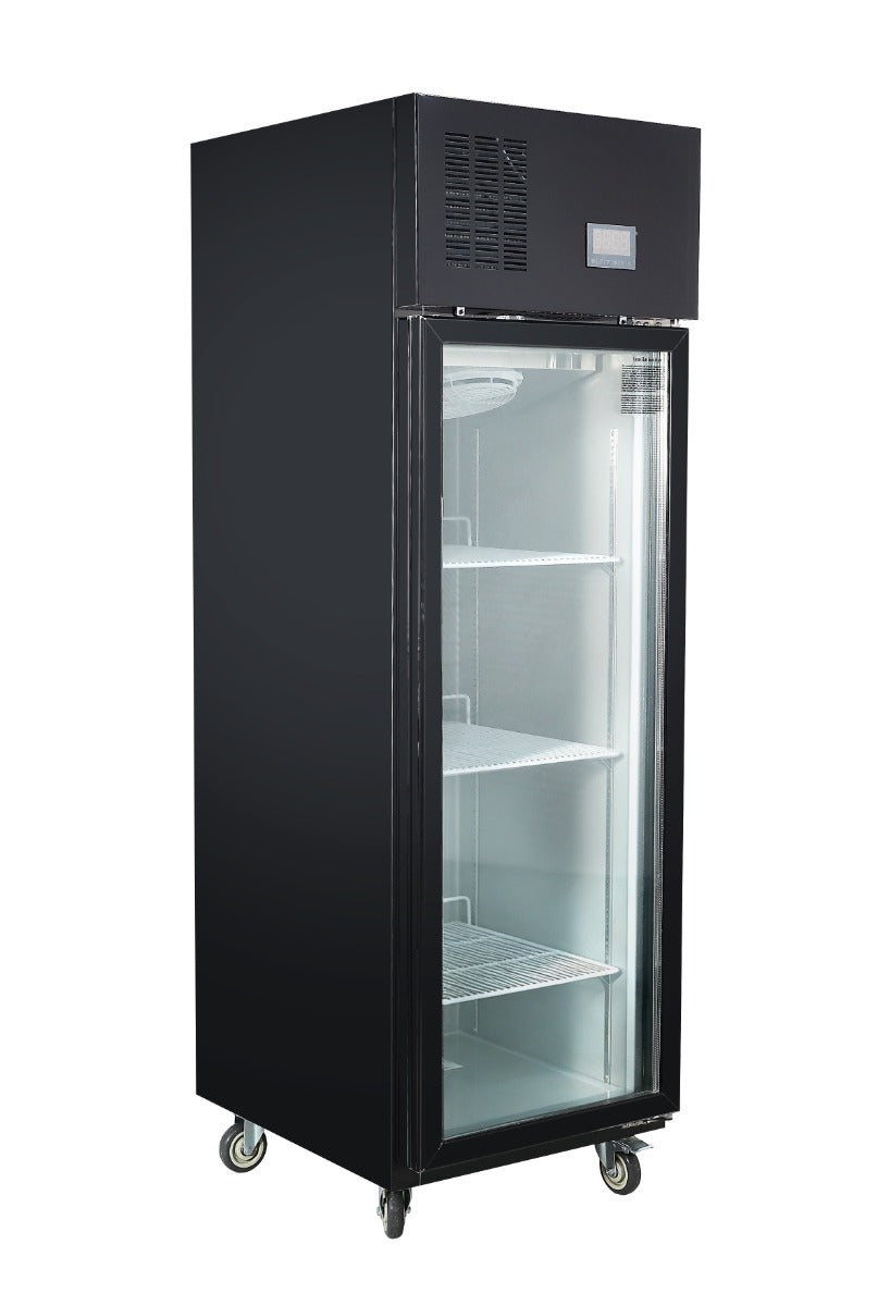 Image of Thermaster 500L Full-Width Single Black Glass Door Upright Display Freezer — SFWFG500B