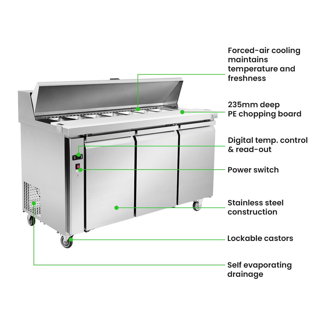 Image of Thermaster SLB150 three door Sandwich Bar