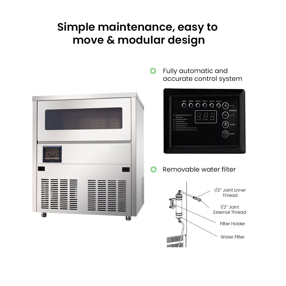 Image of Blizzard SN-101B Under Bench Ice Maker - Air Cooled
