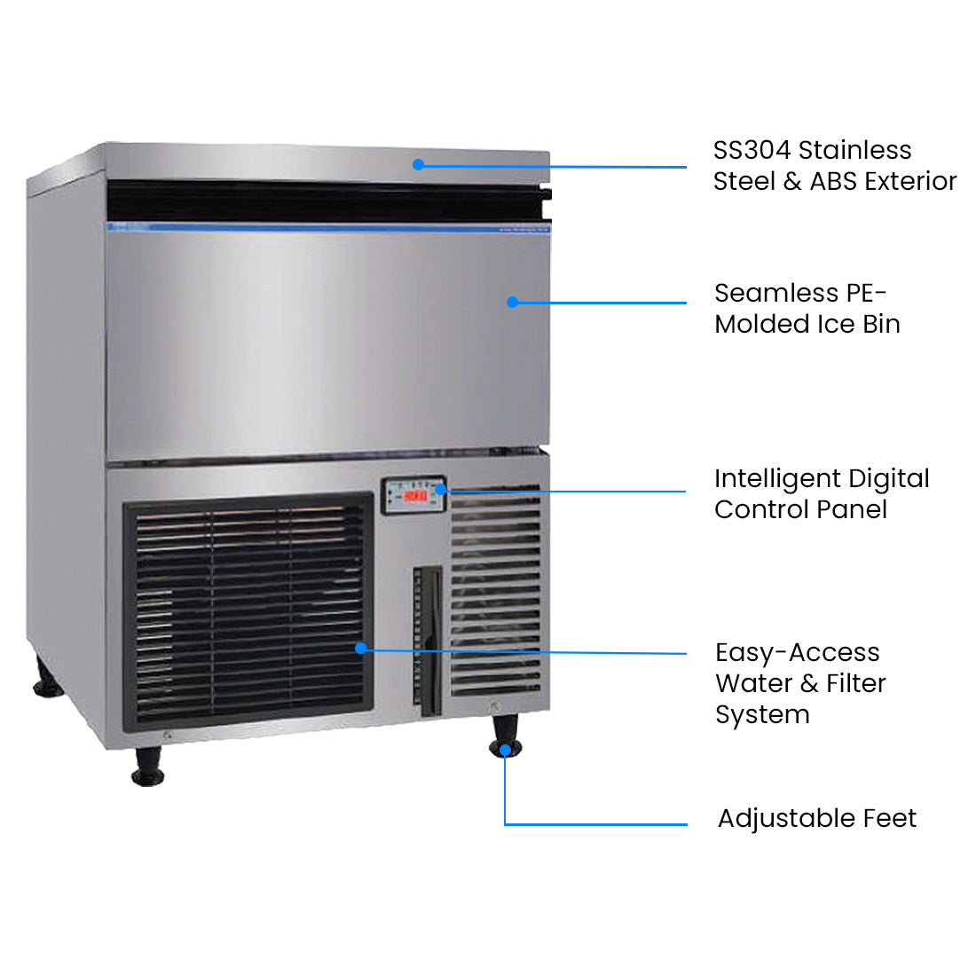 Image of Blizzard SN-200P Premium Under-Counter Ice Maker Large Cube Ice