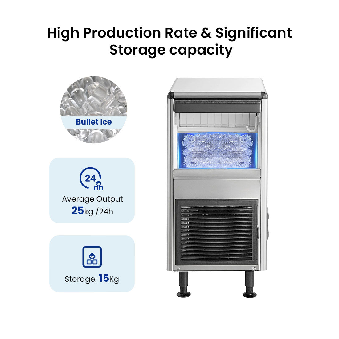 Image of Blizzard SN-25C Underbench Bullet Ice Maker 25Kg