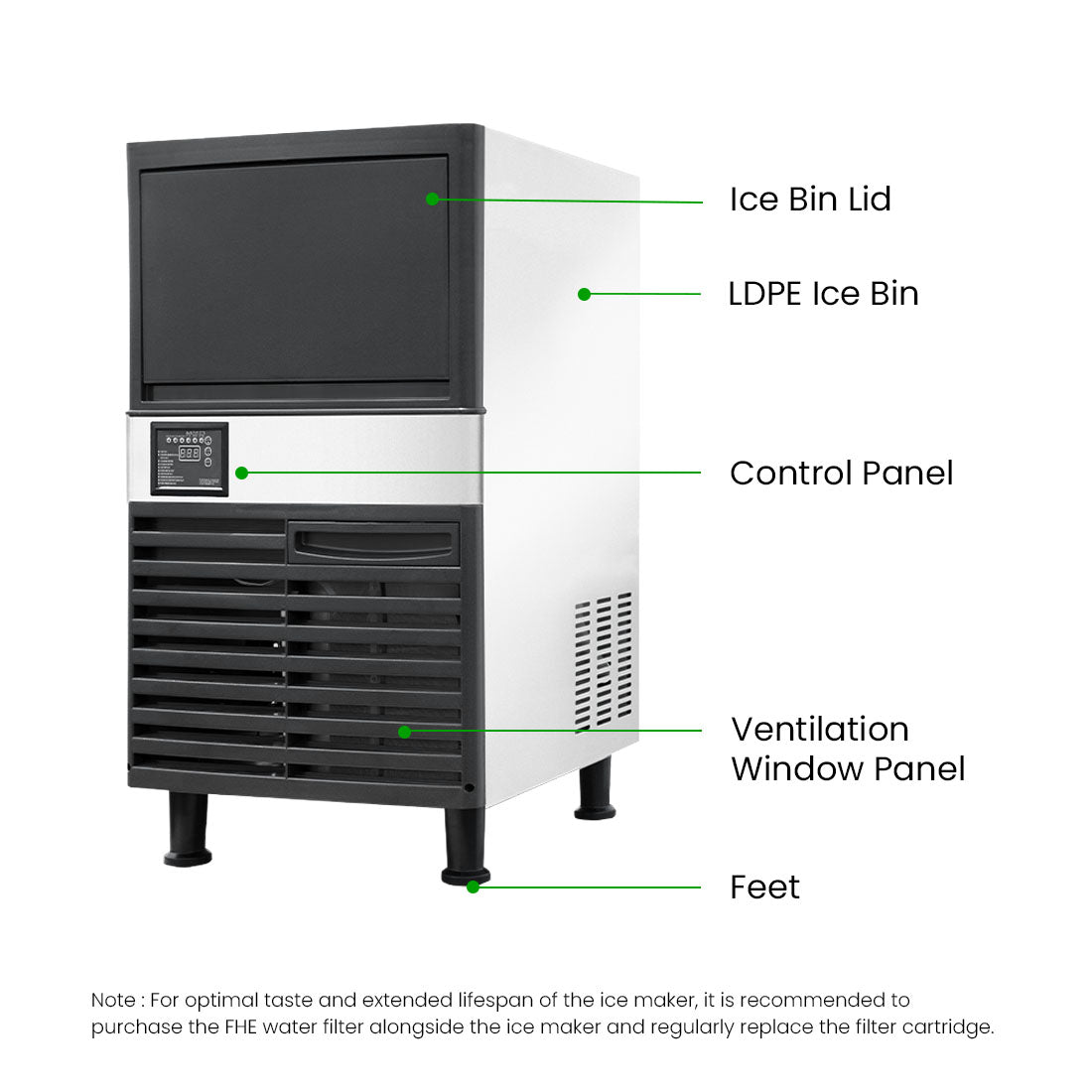 Image of Blizzard SN-120P Under Bench Ice Maker - Air Cooled