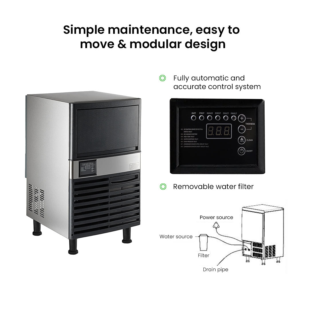 Image of Blizzard SN-120P Under Bench Ice Maker - Air Cooled