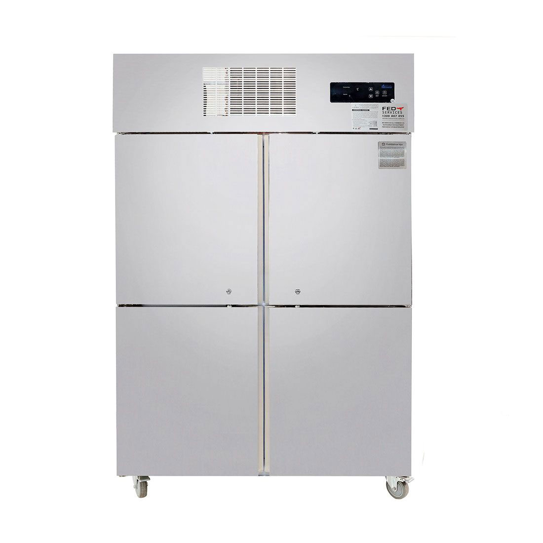 Image of Thermaster SUC1000 TROPICAL 4 x Half door SS Fridge