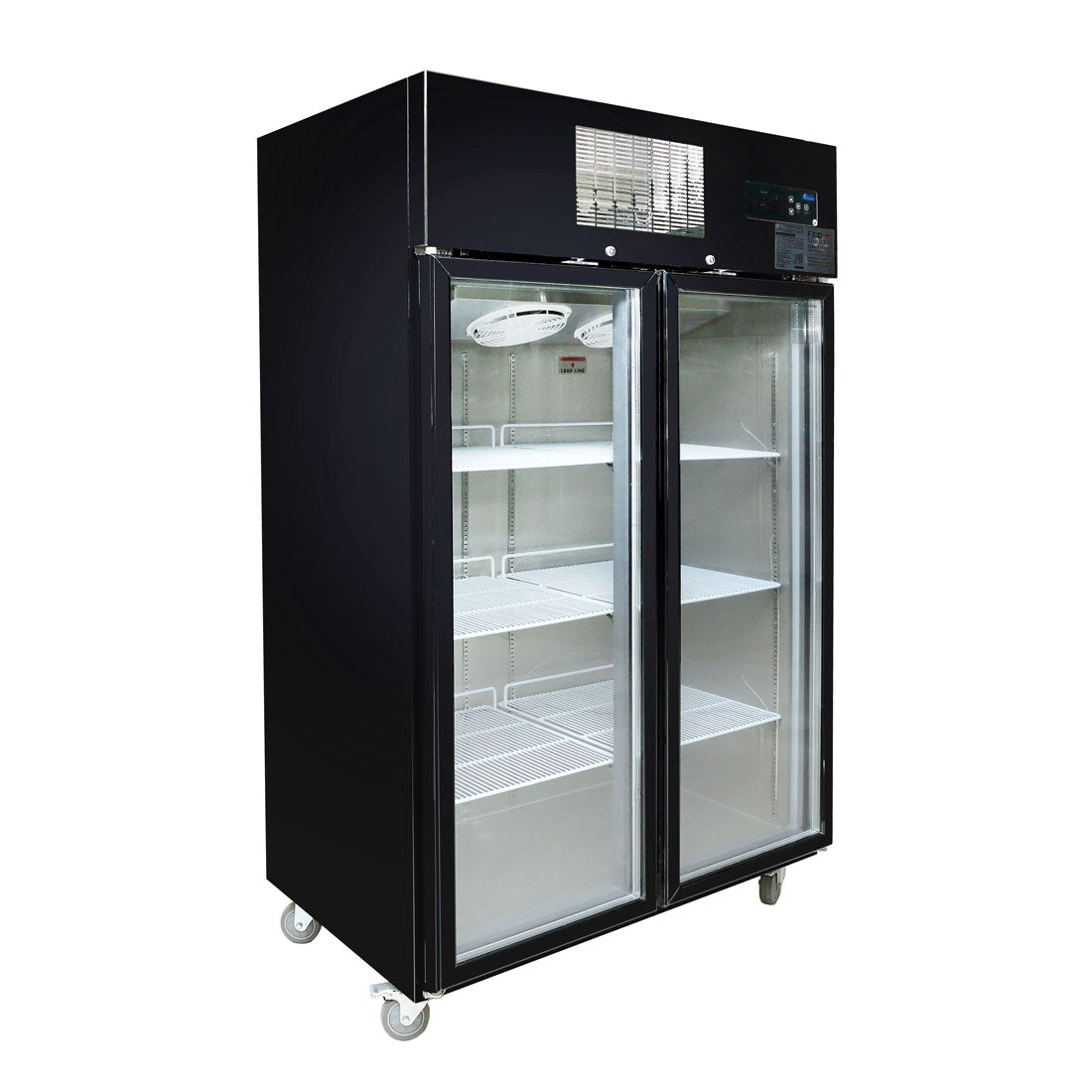 Image of Thermaster SUCG1000B Double Door Upright Display Fridge (Black)