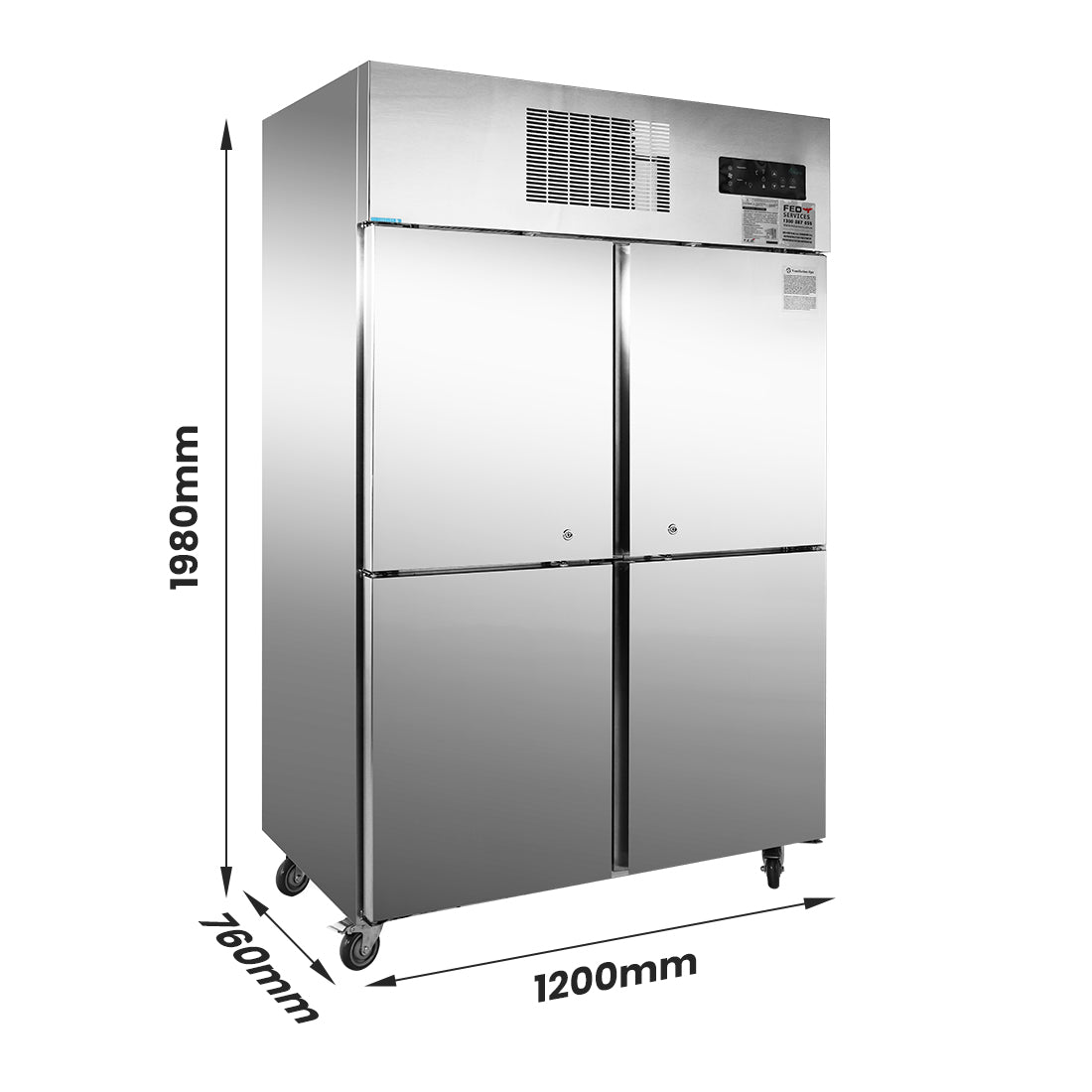 Image of Thermaster SUF1000 TROPICAL Thermaster 4 x Half door SS Freezer