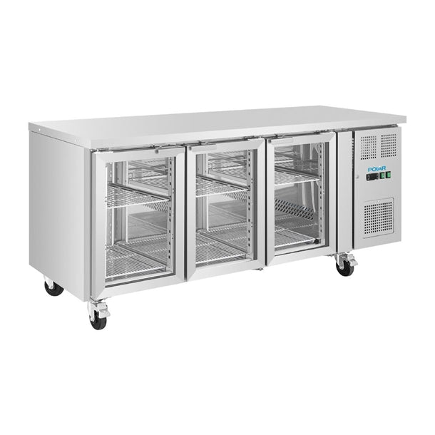 Image of Polar UA069-A U-Series 3 Door Counter with Glass Doors