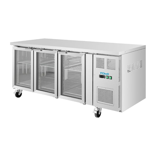 Image of Polar UA069-A U-Series 3 Door Counter with Glass Doors