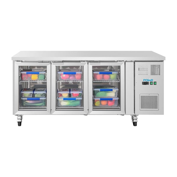 Image of Polar UA069-A U-Series 3 Door Counter with Glass Doors