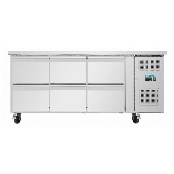 Image of Polar UA101-A U-Series Six Drawer Gastronorm Counter Fridge