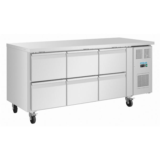 Image of Polar UA101-A U-Series Six Drawer Gastronorm Counter Fridge