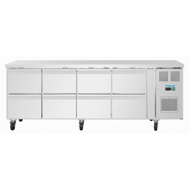 Image of Polar UA102-A U-Series Eight Drawer Gastronorm Counter Fridge