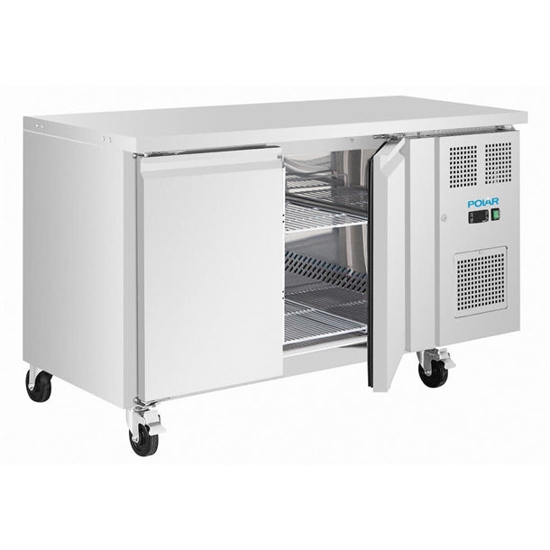 Image of Polar UA105-A U-Series Double Door Slimline Counter Fridge