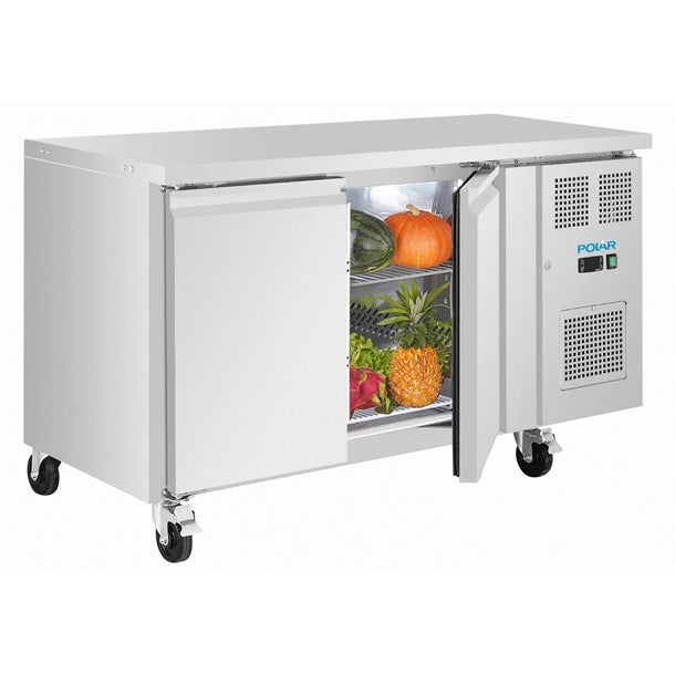Image of Polar UA105-A U-Series Double Door Slimline Counter Fridge