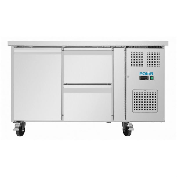 Image of Polar UA108-A U-Series 1 Door & 2 Drawer Counter Fridge