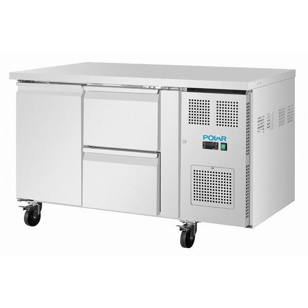 Image of Polar UA108-A U-Series 1 Door & 2 Drawer Counter Fridge